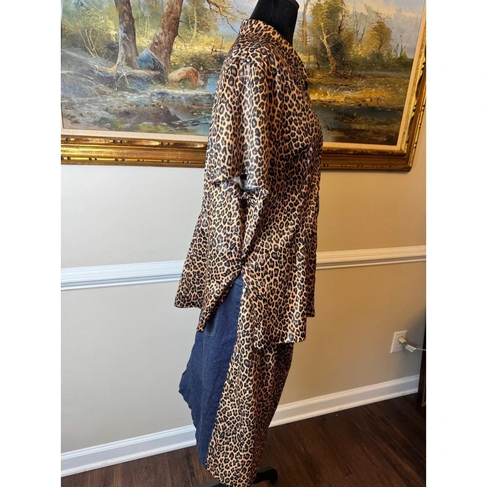G.D.S. Goddess Leopard Print Shirt & Particulars Denim Back Skirt Set 2X 20